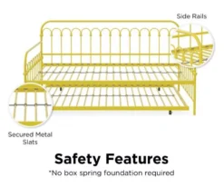 Bright Pop Yellow Metal Twin Daybed & Trundle -COSCO Store 810538408 6