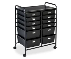 Black Metal 12-Drawer Rolling Storage Cart -COSCO Store 810539917 3