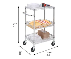 Chrome 3-Shelf Storage Cart -COSCO Store 810539919 5