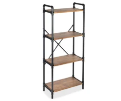 Black Industrial 4-Tier Bookshelf -COSCO Store 810539935 3