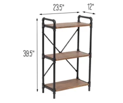 Black Industrial 3-Tier Bookshelf -COSCO Store 810539936 5