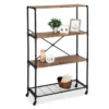 Rustic Black 4-Tier Industrial Rolling Bookshelf -COSCO Store 810539937 1