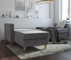 CosmoLiving Liberty Gray Chenille Sectional Storage Futon -COSCO Store 810541025 3