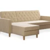 CosmoLiving Liberty Ivory Velvet Sectional Storage Futon -COSCO Store 810541041 5