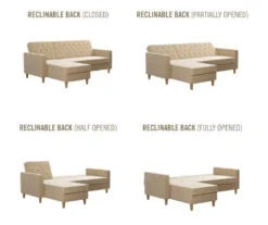 CosmoLiving Liberty Ivory Velvet Sectional Storage Futon 13 CosmoLiving Liberty Ivory Velvet Sectional Storage Futon -COSCO Store 810541041 6