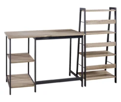 Soho 2-Piece Home Office Desk & Bookshelf Set -COSCO Store 810542285 2