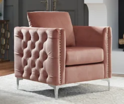 Lizmont Blush Tufted Velvet Accent Chair 11 Lizmont Blush Tufted Velvet Accent Chair -COSCO Store 810542292 1