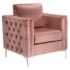 Lizmont Blush Tufted Velvet Accent Chair -COSCO Store 810542292