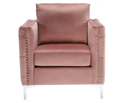 Lizmont Blush Tufted Velvet Accent Chair 10 Lizmont Blush Tufted Velvet Accent Chair -COSCO Store 810542292 2