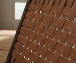 Fayme Camel Armless Leather Woven-Back Lounge Chair -COSCO Store 810542301 3