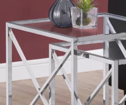 Monarch Glass & Metal 2-Piece Nesting Table Set 16 Monarch Glass & Metal 2-Piece Nesting Table Set -COSCO Store 810542387 3