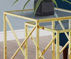 Monarch Glass & Metal 2-Piece Nesting Table Set 13 Monarch Glass & Metal 2-Piece Nesting Table Set -COSCO Store 810542390 3