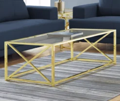 Monarch Glass & Metal Coffee Table 12 Monarch Glass & Metal Coffee Table -COSCO Store 810542401 1