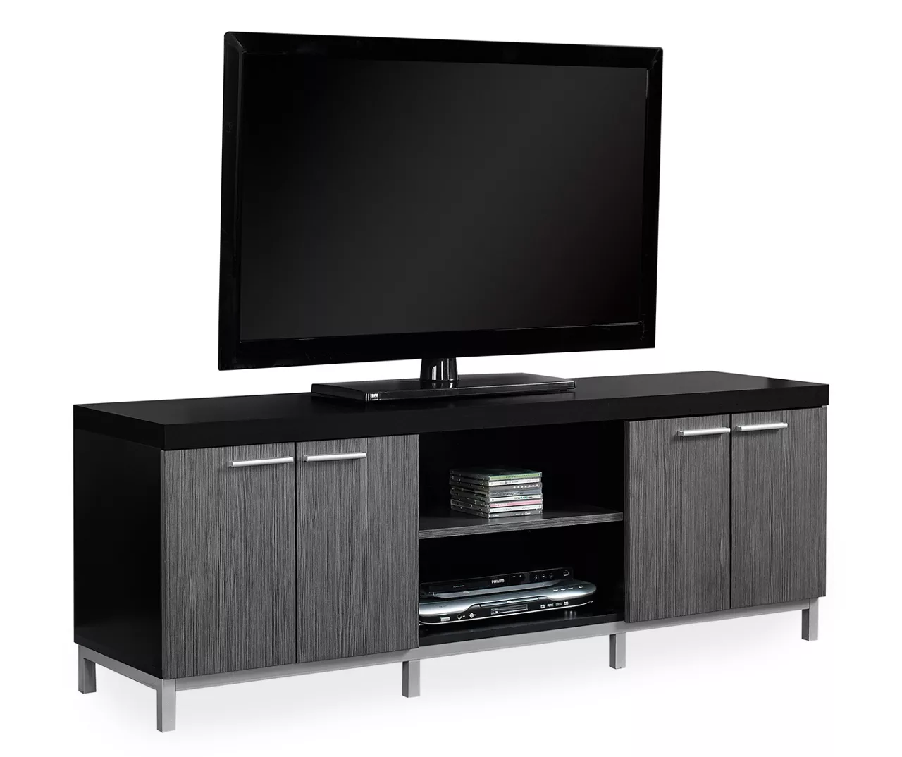 60" Black & Gray TV Stand 3 60" Black & Gray TV Stand