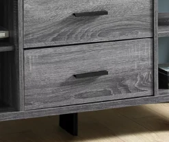 60" Gray & Black Wood Look TV Stand -COSCO Store 810542410 3