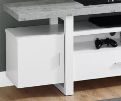 60" White & Cement Look TV Stand -COSCO Store 810542414 3