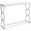 Glossy White Chrome Circle Leg Accent Table -COSCO Store 810542467 2