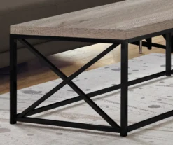 Taupe Reclaimed Wood Look Coffee Table -COSCO Store 810542470 3 1