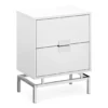 Glossy White & Chrome Metal Retro Accent Table 1 Glossy White & Chrome Metal Retro Accent Table -COSCO Store 810542472 3