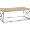 Natural & Chrome Metal Coffee Table 1 Natural & Chrome Metal Coffee Table -COSCO Store 810542482 2