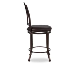 Dakota Coffee Brown Metal Faux Leather Upholstered Counter Stool -COSCO Store 810543039 5