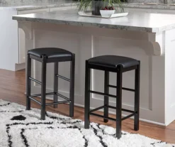 Bay Faux Leather & Wood Counter Stools, 2-Pack -COSCO Store 810543042 2