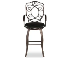 Nate Bronze Faux Leather Upholstered Crested Back Bar Stool 6 Nate Bronze Faux Leather Upholstered Crested Back Bar Stool -COSCO Store 810543050 3