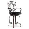 Nate Bronze Faux Leather Upholstered Crested Back Counter Stool -COSCO Store 810543051 1