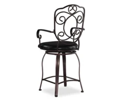 Nate Bronze Faux Leather Upholstered Crested Back Counter Stool -COSCO Store 810543051 4