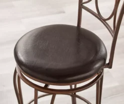 Memphis Black Metal & Brown Faux Leather Circle Back Counter Stool -COSCO Store 810543053 A0 10