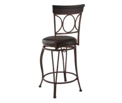 Memphis Black Metal & Brown Faux Leather Circle Back Counter Stool -COSCO Store 810543053 A2 4