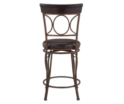 Memphis Black Metal & Brown Faux Leather Circle Back Counter Stool -COSCO Store 810543053 A2 5