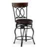Kelley Brown & Matte Bronze Metal Ox Back Swivel Bar Stool -COSCO Store 810543056 1