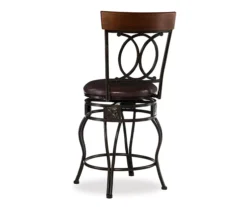 Kelley Brown & Matte Bronze Metal Ox Back Swivel Bar Stool 8 Kelley Brown & Matte Bronze Metal Ox Back Swivel Bar Stool -COSCO Store 810543056 4