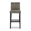 Liz Black & White Upholstered Ikat Pattern Driftwood Bar Stool -COSCO Store 810543084 1