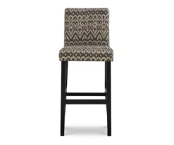 Liz Black & White Upholstered Ikat Pattern Driftwood Bar Stool -COSCO Store 810543084 3