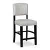 Trevor Dove Gray & Black Faux Leather Upholstered Counter Stool -COSCO Store 810543086 1
