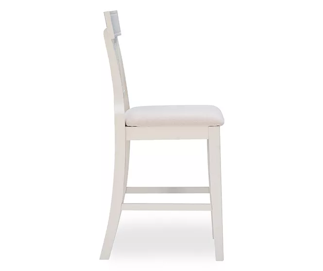 Rider Whitewash Upholstered Wood Counter Stool 6 Rider Whitewash Upholstered Wood Counter Stool - Image 4