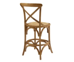 Everlie Gray Wash Curved Wood Padded Counter Stool -COSCO Store 810543093 A2 4