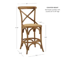 Everlie Gray Wash Curved Wood Padded Counter Stool -COSCO Store 810543093 A8