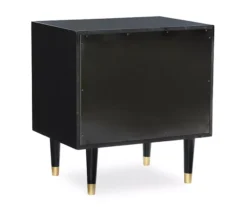 Urban Fresh Black & Gold 2-Drawer Textured Geometric Nightstand -COSCO Store 810543105 5