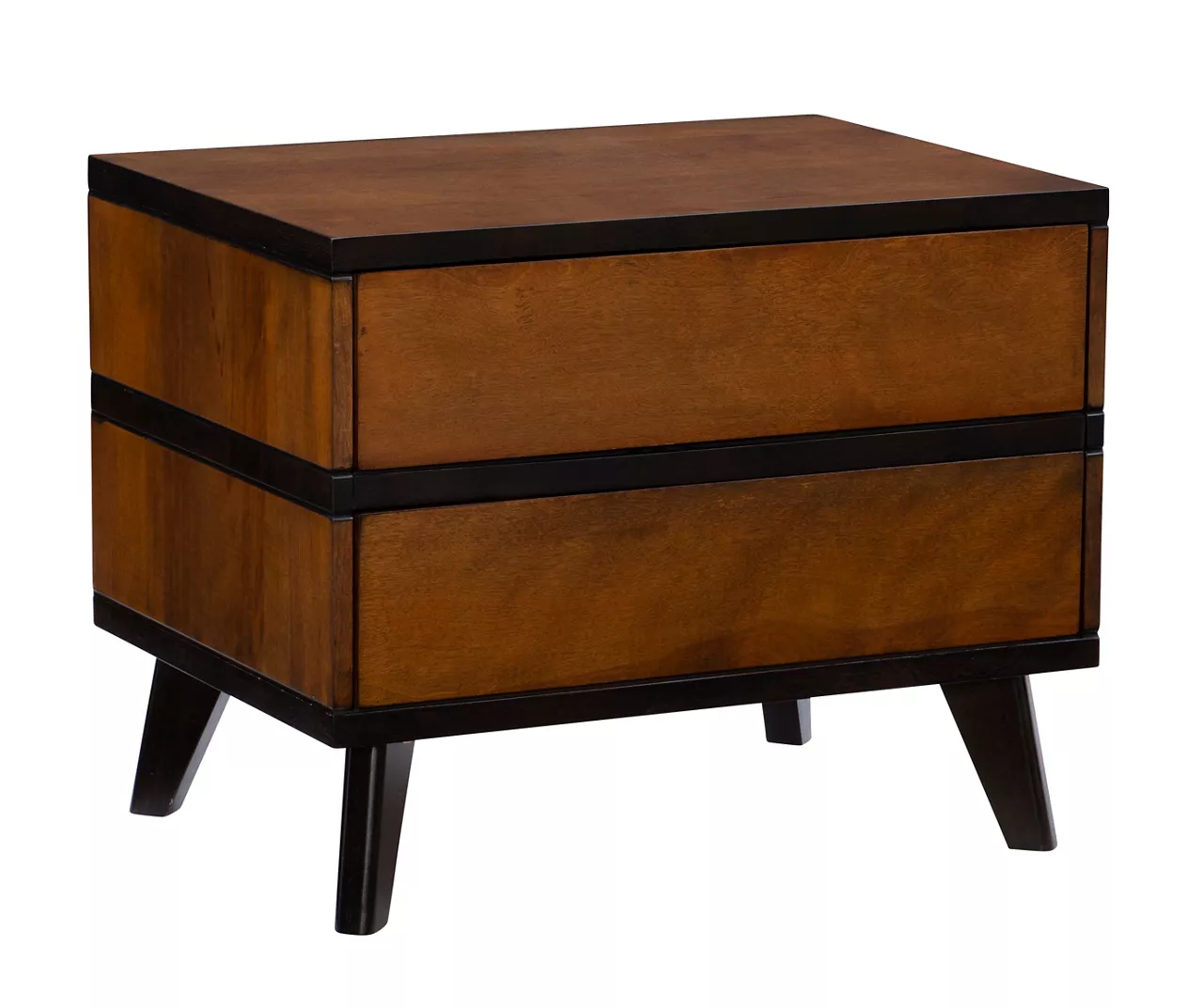 Manhattan Walnut 2-Drawer Mid-Century Wood Nightstand 3 Manhattan Walnut 2-Drawer Mid-Century Wood Nightstand