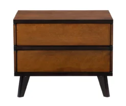 Manhattan Walnut 2-Drawer Mid-Century Wood Nightstand 18 Manhattan Walnut 2-Drawer Mid-Century Wood Nightstand -COSCO Store 810543109 A0 2