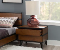 Manhattan Walnut 2-Drawer Mid-Century Wood Nightstand 15 Manhattan Walnut 2-Drawer Mid-Century Wood Nightstand -COSCO Store 810543109 A0 8