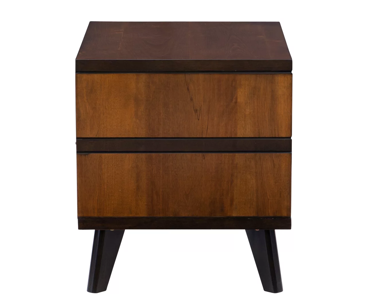 Manhattan Walnut 2-Drawer Mid-Century Wood Nightstand 10 Manhattan Walnut 2-Drawer Mid-Century Wood Nightstand - Image 8