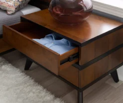 Manhattan Walnut 2-Drawer Mid-Century Wood Nightstand 16 Manhattan Walnut 2-Drawer Mid-Century Wood Nightstand -COSCO Store 810543109 A8 9