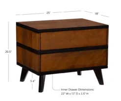 Manhattan Walnut 2-Drawer Mid-Century Wood Nightstand 23 Manhattan Walnut 2-Drawer Mid-Century Wood Nightstand -COSCO Store 810543109 D8 12