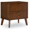 Shay Walnut 2-Drawer Wood Nightstand -COSCO Store 810543116 1