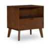 Shay Walnut 1-Drawer Wood Nightstand -COSCO Store 810543117 1