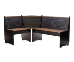 Atrium Black & Pecan 3-Piece Wooden Breakfast Nook Set -COSCO Store 810543121 A0 3